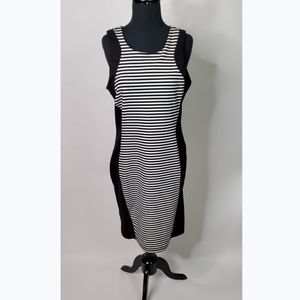 New Directions Black/White Stripe Tank Dress (L)